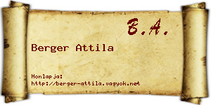 Berger Attila névjegykártya